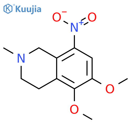 Isoquinoline, 1,2,3,4-tetrahydro-5,6-dimethoxy-2-methyl-8-nitro- structure