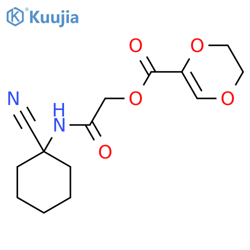 [(1-Cyanocyclohexyl)carbamoyl]methyl 5,6-dihydro-1,4-dioxine-2-carboxylate structure