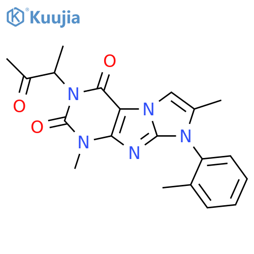 1,7-dimethyl-8-(2-methylphenyl)-3-(3-oxobutan-2-yl)-1H,2H,3H,4H,8H-imidazo1,2-gpurine-2,4-dione structure