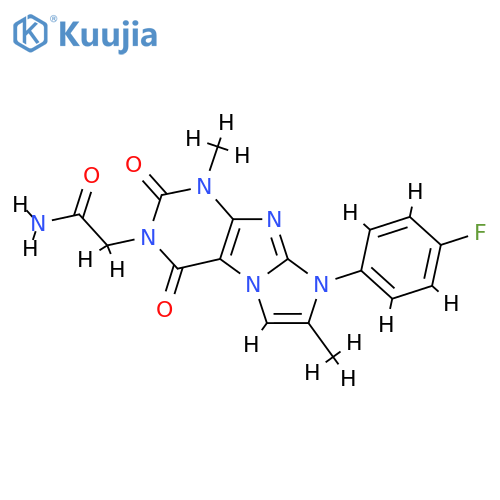 2-8-(4-fluorophenyl)-1,7-dimethyl-2,4-dioxo-1H,2H,3H,4H,8H-imidazo1,2-gpurin-3-ylacetamide structure