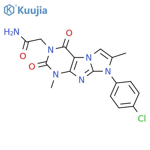 2-8-(4-chlorophenyl)-1,7-dimethyl-2,4-dioxo-1H,2H,3H,4H,8H-imidazo1,2-gpurin-3-ylacetamide structure