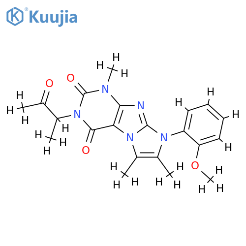 8-(2-methoxyphenyl)-1,6,7-trimethyl-3-(3-oxobutan-2-yl)-1H,2H,3H,4H,8H-imidazo1,2-gpurine-2,4-dione structure