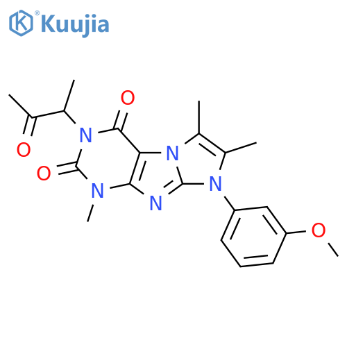 8-(3-methoxyphenyl)-1,6,7-trimethyl-3-(3-oxobutan-2-yl)-1H,2H,3H,4H,8H-imidazo1,2-gpurine-2,4-dione structure