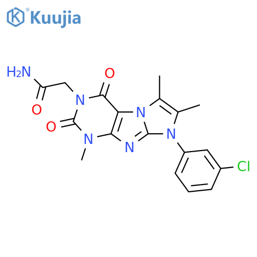 2-8-(3-chlorophenyl)-1,6,7-trimethyl-2,4-dioxo-1H,2H,3H,4H,8H-imidazo1,2-gpurin-3-ylacetamide structure
