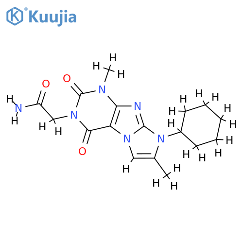 2-{8-cyclohexyl-1,7-dimethyl-2,4-dioxo-1H,2H,3H,4H,8H-imidazo1,2-gpurin-3-yl}acetamide structure