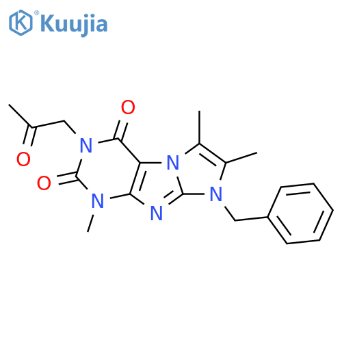 8-benzyl-1,6,7-trimethyl-3-(2-oxopropyl)-1H,2H,3H,4H,8H-imidazo1,2-gpurine-2,4-dione structure
