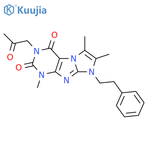 1,6,7-trimethyl-3-(2-oxopropyl)-8-(2-phenylethyl)-1H,2H,3H,4H,8H-imidazo1,2-gpurine-2,4-dione structure