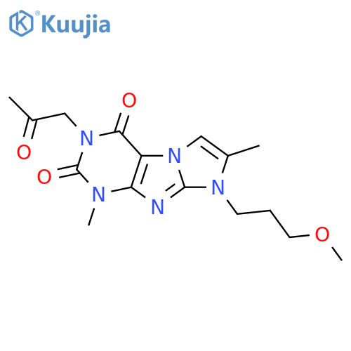 8-(3-methoxypropyl)-1,7-dimethyl-3-(2-oxopropyl)-1H,2H,3H,4H,8H-imidazo1,2-gpurine-2,4-dione structure