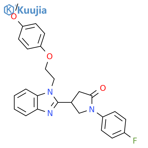 1-(4-fluorophenyl)-4-{1-2-(4-methoxyphenoxy)ethyl-1H-1,3-benzodiazol-2-yl}pyrrolidin-2-one structure