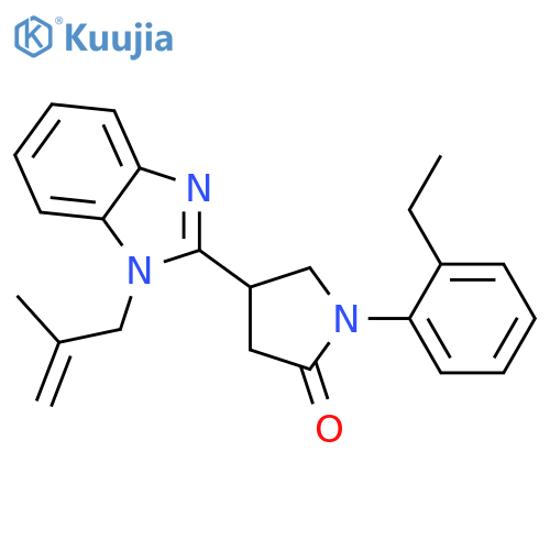 1-(2-ethylphenyl)-4-1-(2-methylprop-2-en-1-yl)-1H-1,3-benzodiazol-2-ylpyrrolidin-2-one structure