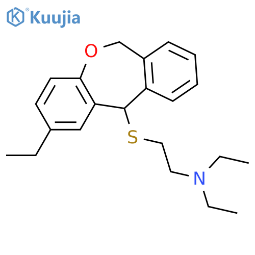 N,N-diethyl-2-[(2-ethyl-6,11-dihydrodibenzo[b,e]oxepin-11-yl)sulfanyl]ethanamine structure
