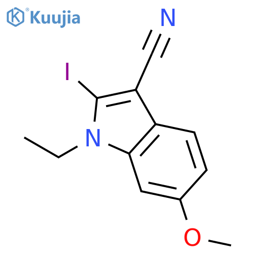 1-ethyl-2-iodo-6-methoxy-1H-indole-3-carbonitrile structure