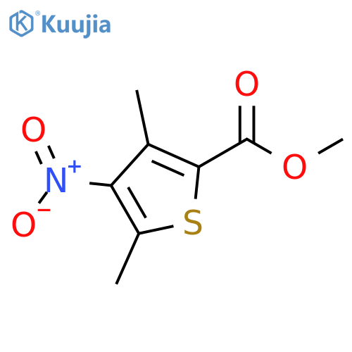 2-Thiophenecarboxylic acid, 3,5-dimethyl-4-nitro-, methyl ester structure