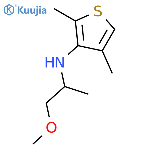 N-(1-methoxypropan-2-yl)-2,4-dimethylthiophen-3-amine structure
