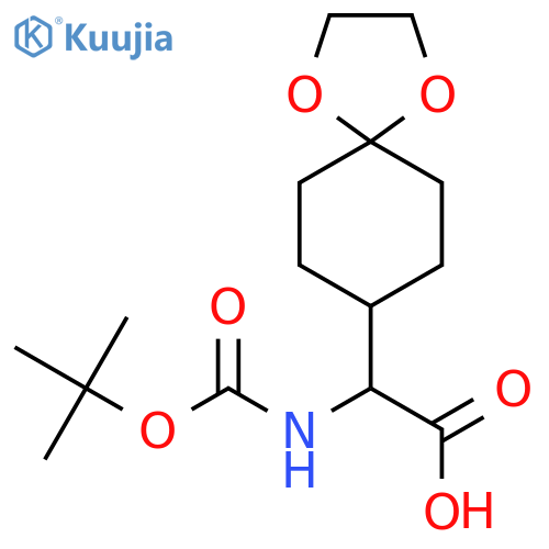 2-{[(tert-butoxy)carbonyl]amino}-2-{1,4-dioxaspiro[4.5]decan-8-yl}acetic acid structure