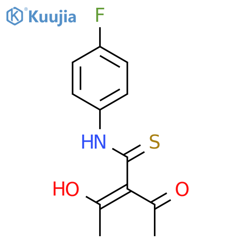 2-Butenethioamide, 2-acetyl-N-(4-fluorophenyl)-3-hydroxy- structure