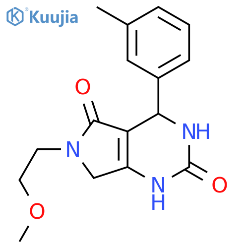 6-(2-methoxyethyl)-4-(3-methylphenyl)-1H,2H,3H,4H,5H,6H,7H-pyrrolo3,4-dpyrimidine-2,5-dione structure