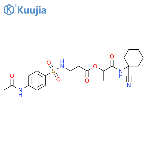 N-[[4-(Acetylamino)phenyl]sulfonyl]-β-alanine 2-[(1-cyanocyclohexyl)amino]-1-methyl-2-oxoethyl ester structure