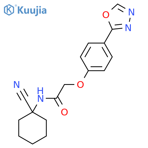 N-(1-cyanocyclohexyl)-2-[4-(1,3,4-oxadiazol-2-yl)phenoxy]acetamide structure