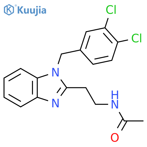 N-(2-{1-(3,4-dichlorophenyl)methyl-1H-1,3-benzodiazol-2-yl}ethyl)acetamide structure