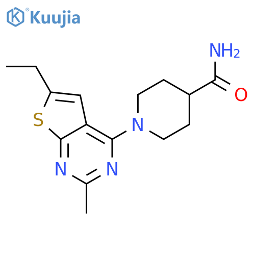 1-{6-ethyl-2-methylthieno2,3-dpyrimidin-4-yl}piperidine-4-carboxamide structure