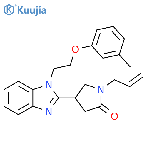 4-{1-2-(3-methylphenoxy)ethyl-1H-1,3-benzodiazol-2-yl}-1-(prop-2-en-1-yl)pyrrolidin-2-one structure