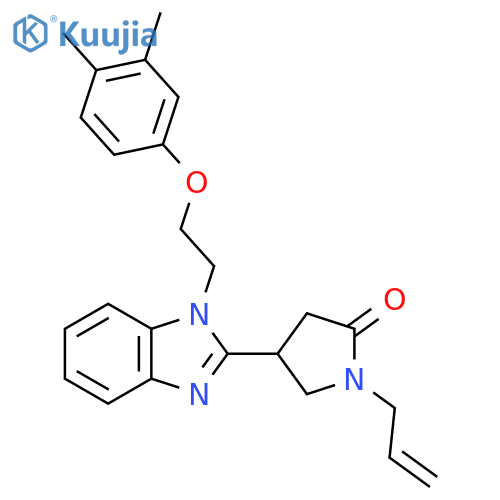 4-{1-2-(3,4-dimethylphenoxy)ethyl-1H-1,3-benzodiazol-2-yl}-1-(prop-2-en-1-yl)pyrrolidin-2-one structure