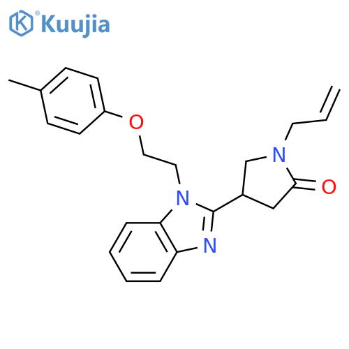 4-{1-2-(4-methylphenoxy)ethyl-1H-1,3-benzodiazol-2-yl}-1-(prop-2-en-1-yl)pyrrolidin-2-one structure