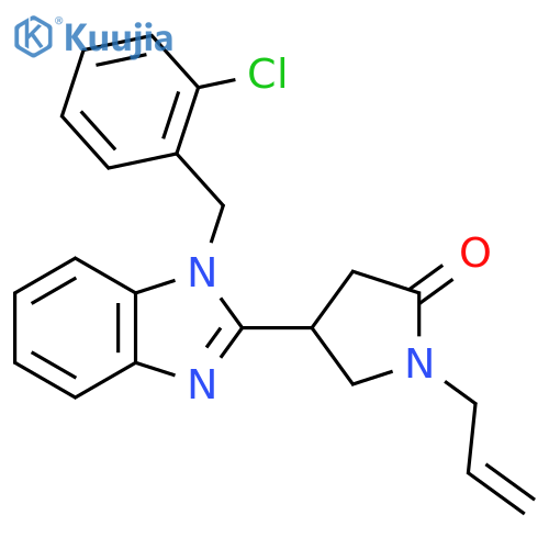 4-{1-(2-chlorophenyl)methyl-1H-1,3-benzodiazol-2-yl}-1-(prop-2-en-1-yl)pyrrolidin-2-one structure