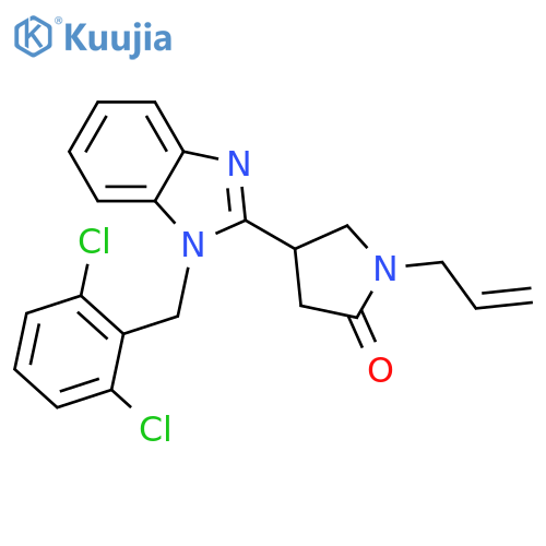 4-{1-(2,6-dichlorophenyl)methyl-1H-1,3-benzodiazol-2-yl}-1-(prop-2-en-1-yl)pyrrolidin-2-one structure