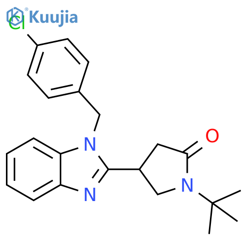 1-tert-butyl-4-{1-(4-chlorophenyl)methyl-1H-1,3-benzodiazol-2-yl}pyrrolidin-2-one structure