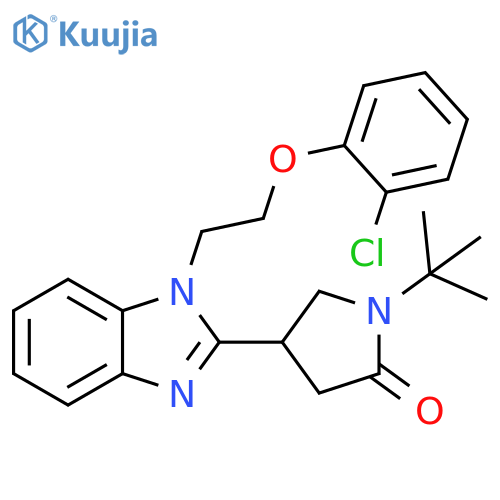 1-tert-butyl-4-{1-2-(2-chlorophenoxy)ethyl-1H-1,3-benzodiazol-2-yl}pyrrolidin-2-one structure