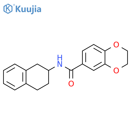 N-(1,2,3,4-tetrahydronaphthalen-2-yl)-2,3-dihydro-1,4-benzodioxine-6-carboxamide structure