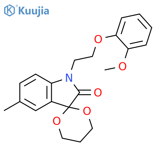1'-2-(2-methoxyphenoxy)ethyl-5'-methyl-1',2'-dihydrospiro1,3-dioxane-2,3'-indole-2'-one structure