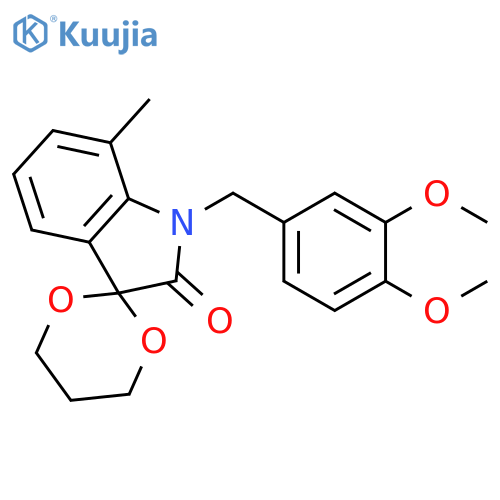 1'-(3,4-dimethoxyphenyl)methyl-7'-methyl-1',2'-dihydrospiro1,3-dioxane-2,3'-indole-2'-one structure