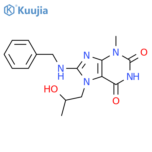 8-(benzylamino)-7-(2-hydroxypropyl)-3-methyl-2,3,6,7-tetrahydro-1H-purine-2,6-dione structure