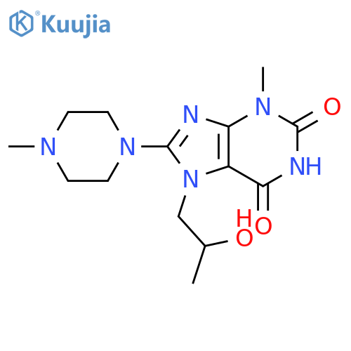 7-(2-hydroxypropyl)-3-methyl-8-(4-methylpiperazin-1-yl)-2,3,6,7-tetrahydro-1H-purine-2,6-dione structure