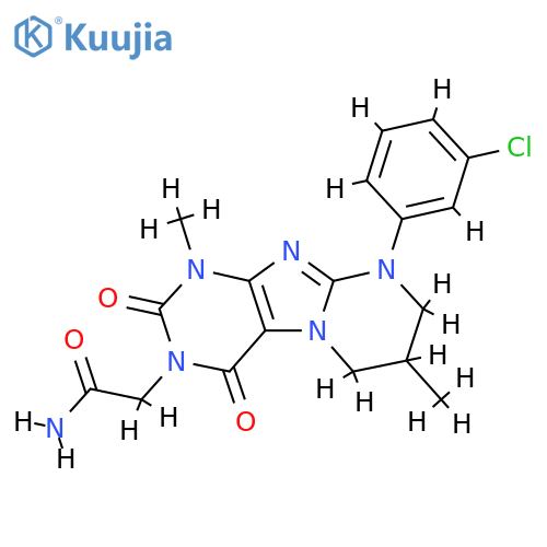 2-9-(3-chlorophenyl)-1,7-dimethyl-2,4-dioxo-1H,2H,3H,4H,6H,7H,8H,9H-pyrimido1,2-gpurin-3-ylacetamide structure