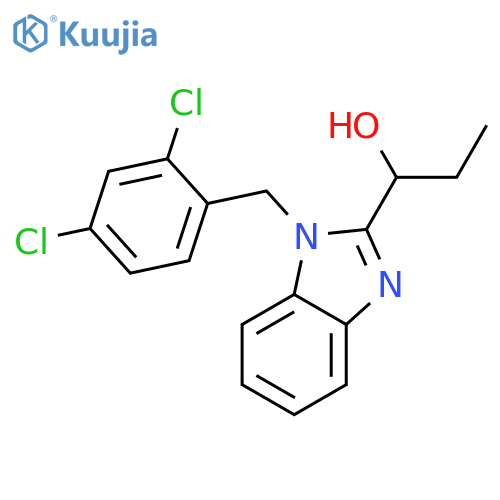 1-{1-(2,4-dichlorophenyl)methyl-1H-1,3-benzodiazol-2-yl}propan-1-ol structure