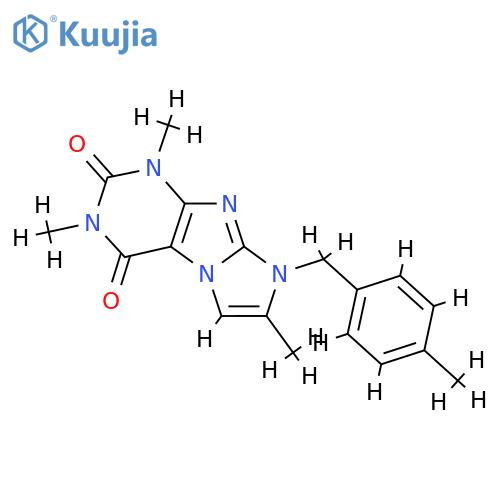 1,3,7-trimethyl-8-(4-methylphenyl)methyl-1H,2H,3H,4H,8H-imidazo1,2-gpurine-2,4-dione structure