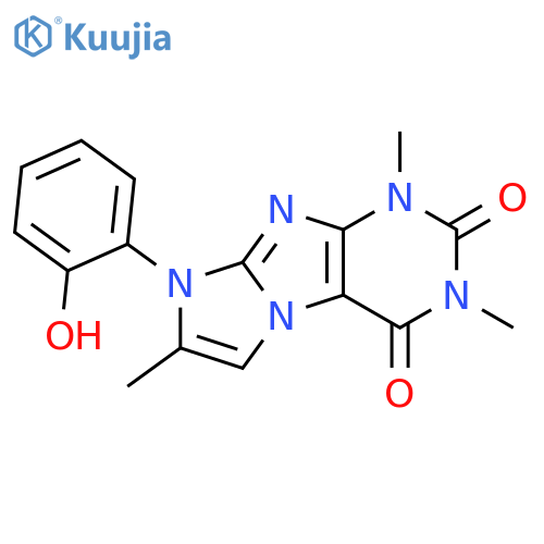 8-(2-hydroxyphenyl)-1,3,7-trimethyl-1H,2H,3H,4H,8H-imidazo1,2-gpurine-2,4-dione structure