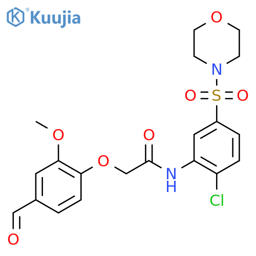 N-(2-chloro-5-morpholin-4-ylsulfonylphenyl)-2-(4-formyl-2-methoxyphenoxy)acetamide structure