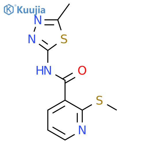 N-(5-methyl-1,3,4-thiadiazol-2-yl)-2-(methylsulfanyl)pyridine-3-carboxamide structure