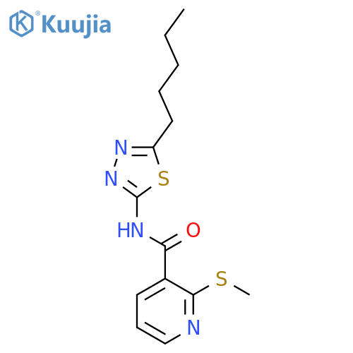 2-(methylsulfanyl)-N-(5-pentyl-1,3,4-thiadiazol-2-yl)pyridine-3-carboxamide structure