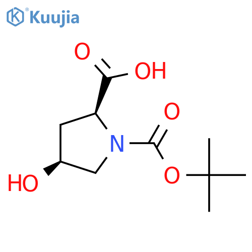 (2S,4S)-1-(tert-Butoxycarbonyl)-4-hydroxypyrrolidine-2-carboxylic acid structure