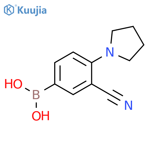 3-Cyano-4-pyrrolidinophenylboronic acid structure