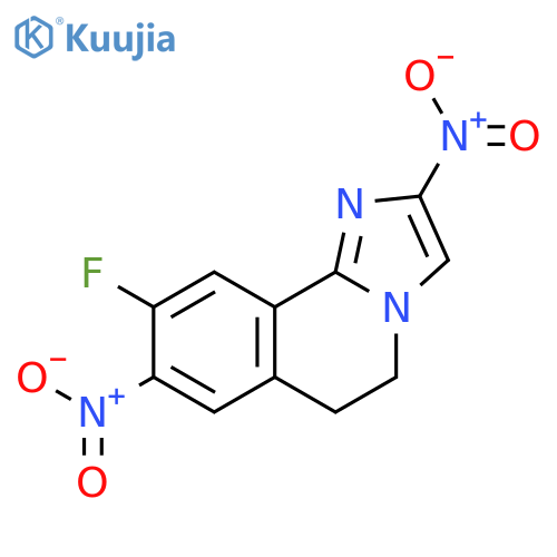 IMIDAZO[2,1-A]ISOQUINOLINE, 9-FLUORO-5,6-DIHYDRO-2,8-DINITRO- structure