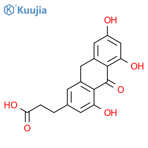 2-ANTHRACENEPROPANOIC ACID, 9,10-DIHYDRO-4,5,7-TRIHYDROXY-10-OXO- structure