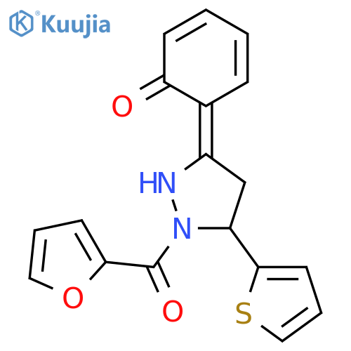 2-1-(furan-2-carbonyl)-5-(thiophen-2-yl)-4,5-dihydro-1H-pyrazol-3-ylphenol structure