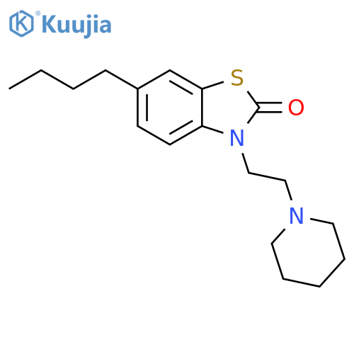 2(3H)-BENZOTHIAZOLONE, 6-BUTYL-3-[2-(1-PIPERIDINYL)ETHYL]- structure